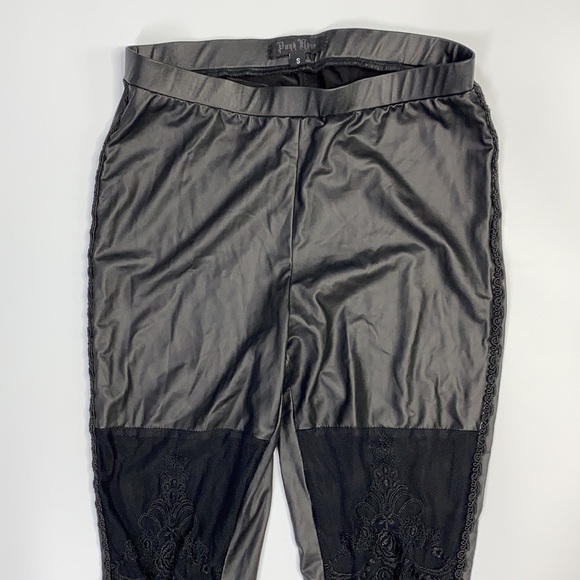 Punk Rave Goth Black Lace Up Leggings Size Small - Picture 2 of 12